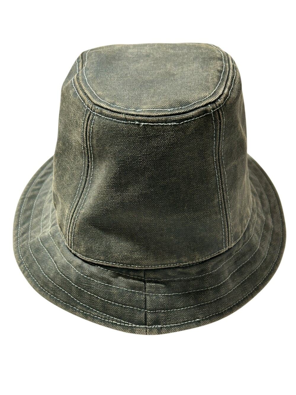 Kangol Oil Coated Canvas Gaffer Trilby Bucket Hat Fedora L Army Green Mens